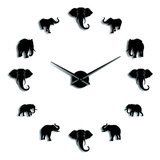 Reloj De Pared Con Forma De Animal Elefante Único Espejo [u]