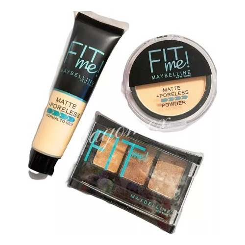 Maybelline Fit Me Kit Maquillaje Liquido+ Polvo + Iluminador