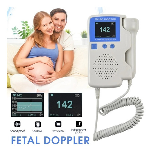 Monitor De Frecuencia Cardíaca Doppler Fetal Portátil, Recar
