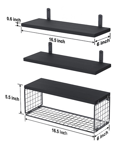 3 Pcs Estantes De Madera De Para Dormitorio De Baño 40 Cm