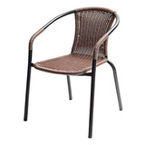 Silla Rattan Ratan Jardin Patio Terraza Casa Bar Restaurant Color Chocolate