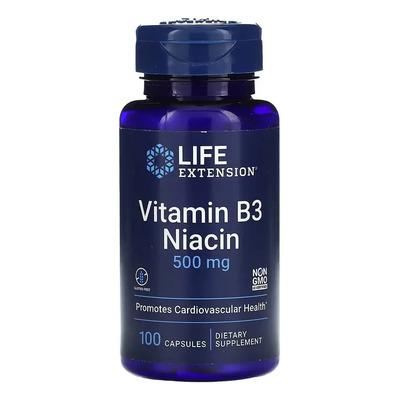 Vitamina B3 Niacina 500 mg 100 cápsulas Life Extension | MercadoLibre