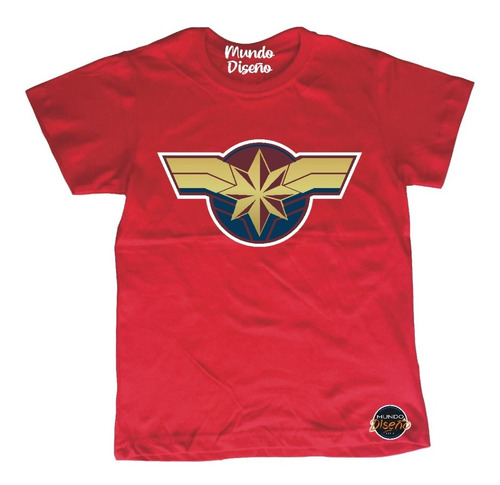 Polera De Niña Avengers Capitana Marvel Clásico