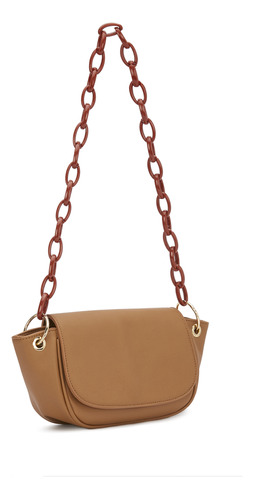 Bolsa Forever 21 Con Cadena Larga Para Mujer Cafe