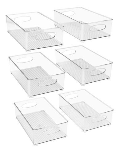 Caja Organizadora De Despensa Transparente Apilable Con Cubo