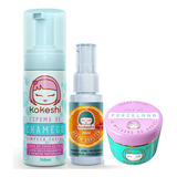 Kit Kokeshi Pele Porcelana + Espuma Chamego + Serum Booster