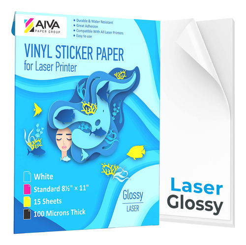 Papel Adhesivo De Vinilo Imprimible Para Impresora Laser, Co