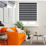 Cortinas Roller Persiana Gris 100x200 Dia Y Noche Blackout