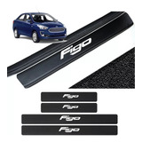 Sticker Protección De Estribos Ford Figo Fibra De Carbono