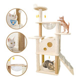 Pet King Pk5922 Mueble Para Gatos Rascador Juguete Arbol Casa Esferas 142 Cm Color Beige Afelpado