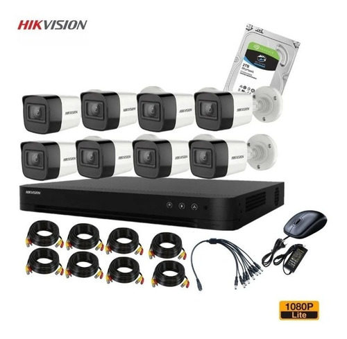 Kit Cctv Hikvision Dvr 8ch + 8 Cam 1080 Lite 1tb Magnotec