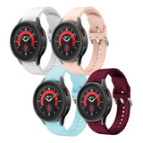 Pulseira Silicone Smartwatch Galaxy Watch 4 5 6 Rosa Branco 