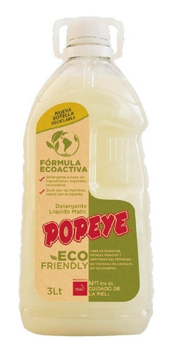 Popeye - Detergente Liquido Botella  [3 Lts] [variedades]