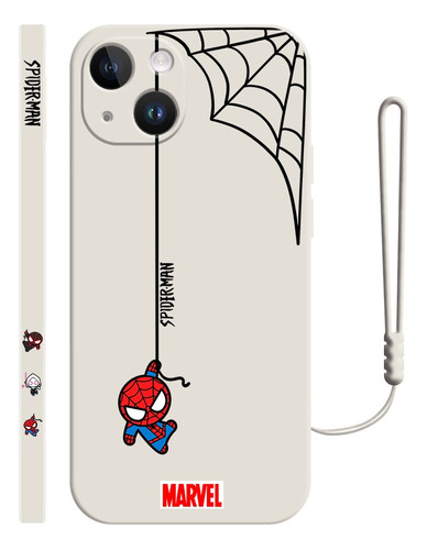 Funda De Silicona Diseño De Spiderman Para iPhone + Correas