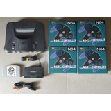 N64 Console + 4 Controles Novos + Mario Kart 64 N-64 Console