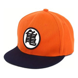 Gorra Bordada Plana Dragon Ball Naranja Y Azul Anime Otaku