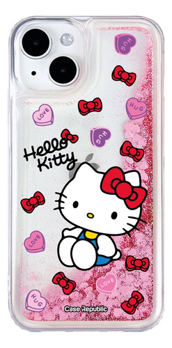 Funda Celular Para iPhone Hello Kitty Glitter Liquida