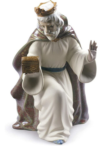 Nao Rey Melchor Con Pecho. Porcelana Figura De Tres Reyes Ma