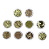 10 Glitter Encapsulado Flocado Pedrarias Caviar Strass Unhas Cor Hs-710