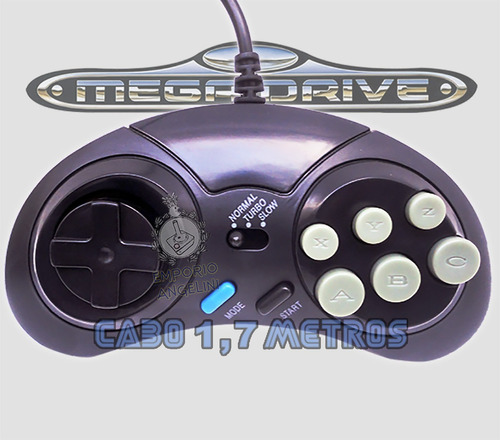 Controle Mega Drive Master System 6 Botões (cabo Longo) Nfe