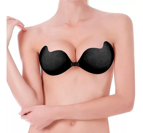 Lote De 10 Bra Textil Strapless Adherible V-bra Negro M3021