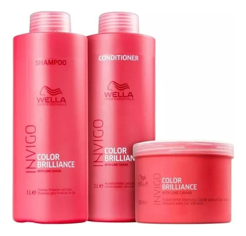 Kit Brilliance Profissional Shampoo + Condic 1l + Masc 500ml