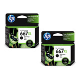 Kit 2 Cartuchos Hp 667xl Preto 8,5ml - 2376 2776