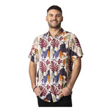 Camisa Hombre Stoked Hook Crema