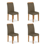 Conjunto 4 Cadeiras Lima Cinamomo/ Cappuccino Cor Cinamomo/capuccino 02 Cor Da Estrutura Da Cadeira Cinamomo Desenho Do Tecido Liso