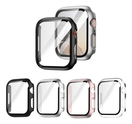 Carcasa Y Mica Para Apple Watch Series 9/8/7/6 44mm, 4 Uds.