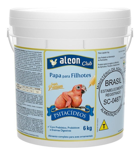 Alcon Club Papa Para Filhotes Psitacídeos Calopsita - 6 Kg