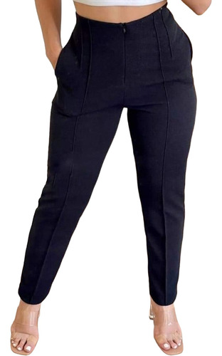 Pantalon Formal De Dama Con Pliegue / Confección Nacional 