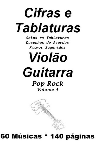Caderno De Cifras E Tablaturas Violão Guitarra Pop Rock Vol4