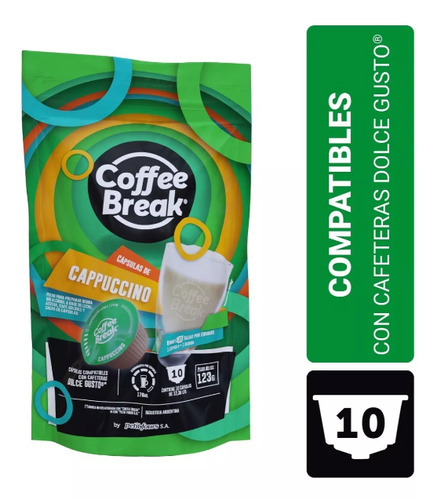 Capsulas Coffee Break Compatible Dolce Gusto X10 U Capuccino