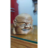 Máscara De Parede Buda Madeira Maciça Estatueta 