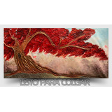 Cuadro Árbol Paisaje Decorativo Moderno Pintado Minimalista