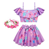 -3 Piezas Vestido De Traje De Baño Mágico Encanto For Niñas