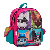 Mochila Nena Jardín Trendy Dogs 12 Art 97221 Color Cian Diseño De La Tela Rayado