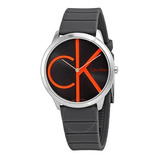 Reloj Calvin Klein Negro Y Rojo Minimal K3m211t3