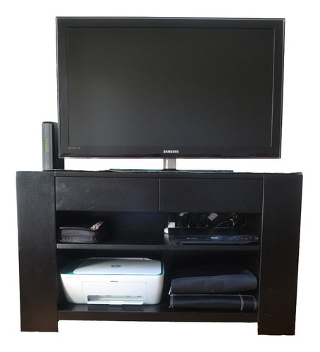 Mueble Mesa Rack Tv Led Modular Ruedas, Estantes Y Cajones