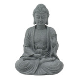 Estatua De Buda, Escultura De Arenisca Verde, Asiento Budist