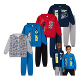 8 Peças Moleton Infantil Juvenil Menino 4 Casaco + 4 Calça