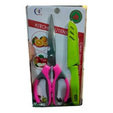 Set De Tijera Y Cuchillo Con Funda Para La Cocina