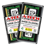 Kit A-tech De 64 Gb (2x32 Gb) De Ram Para Portátil Msi Katan