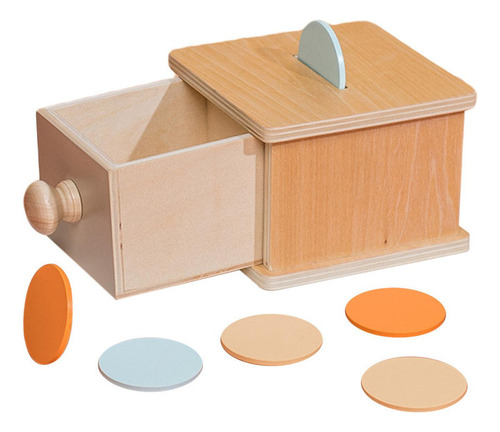 Caja De Monedas De Madera Montessori Aprendizaje Temprano