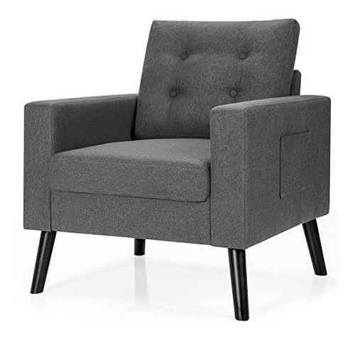 Mueble - Giantex Modern Accent Chair, Sillón Tapizado De Med