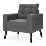 Mueble - Giantex Modern Accent Chair, Sillón Tapizado De Med