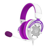 Fone Gamer Redragon Diomedes Branco E Roxo Usb 7.1 Surround Cor Branco - Roxo