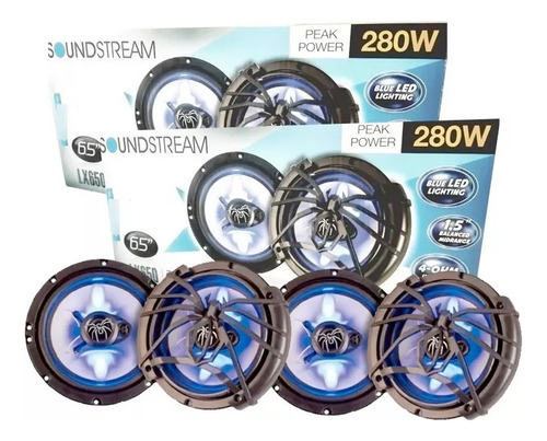 Bocinas 6.5 Soundstream Con Luz Led Para Puertas 2 Pares 