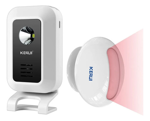 Alarma Kerui Sensor Movimiento Con Timbre 32 Tonos Luz Led